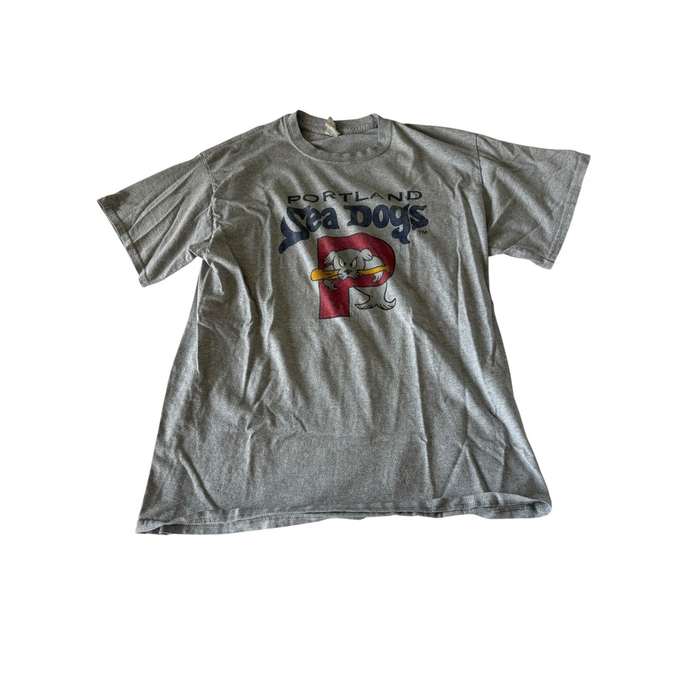 Port & Company Portland Sea Dogs Maine Bureau of Highway Safety Gray Tee Large